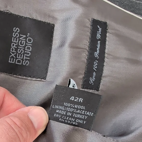 Men's Pinstripe Blazer - Black - Picture 4 of 12